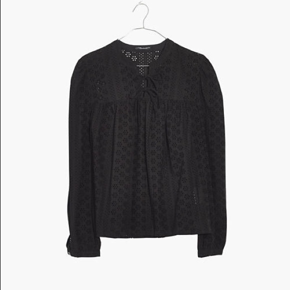 Madewell NWT 3X Eyelet Double Tie Top - Picture 1 of 8